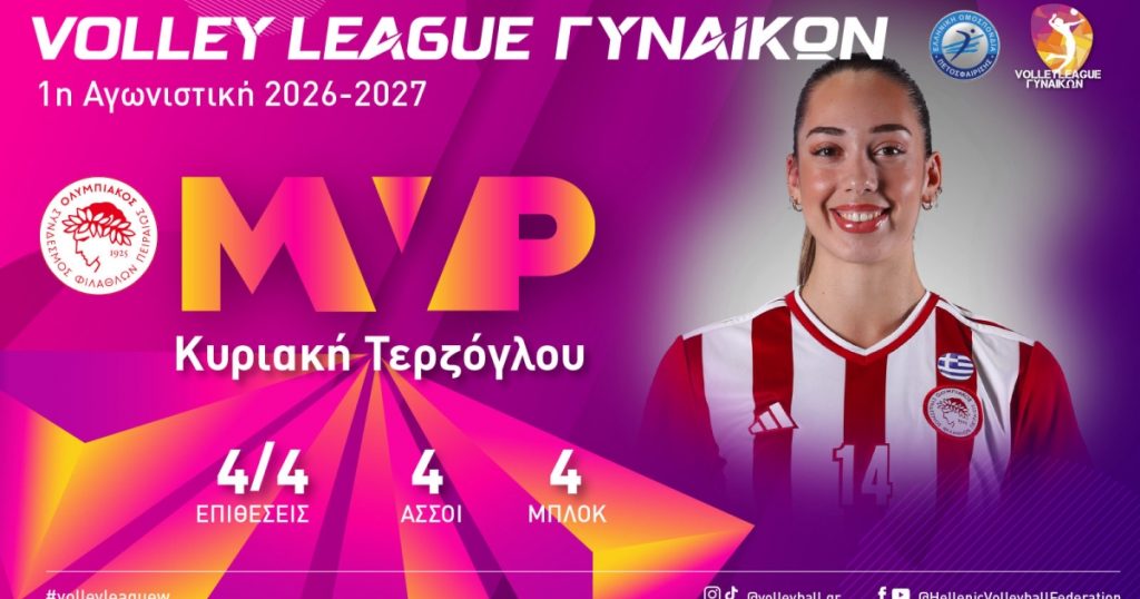 Σαρωτική εμφάνιση της Τερζόγλου στην πρεμιέρα της Volley League Γυναικών