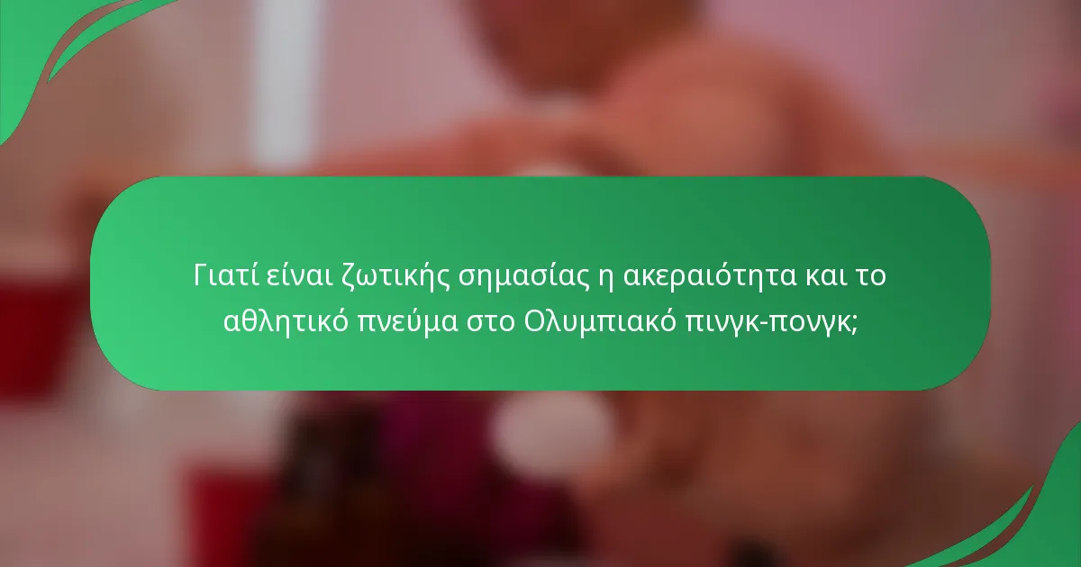 Γιατί είναι ζωτικής σημασίας η ακεραιότητα και το αθλητικό πνεύμα στο Ολυμπιακό πινγκ-πονγκ;